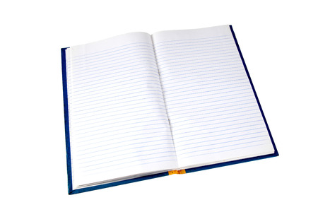 Open notebook isolated on white 