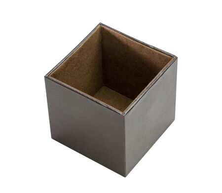 Open black box isolated on whiteの写真素材