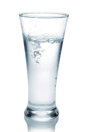 glass of water isolated on whiteの写真素材