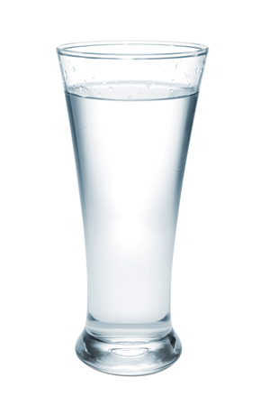 glass of water isolated on whiteの写真素材