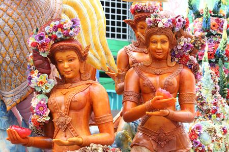 Ubon Ratchathani,THAILAN D - July 12   Line Thai art of Candle Festival ,Thai art Candle wax, on July 12, 2014, Ubon Ratchathani, Thailandのeditorial素材