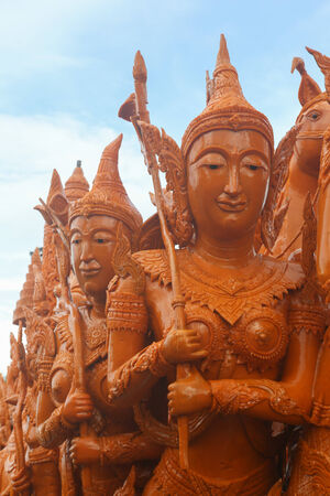 Ubon Ratchathani,THAILAN D - July 12   Line Thai art of Candle Festival ,Thai art Candle wax, on July 12, 2014, Ubon Ratchathani, Thailandのeditorial素材