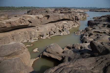 Thailand Grand Canyon ,Sam pan bok, Ubon-ratchathani, North-east of Thailandの写真素材