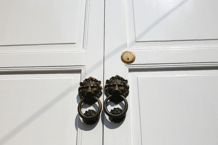 Lions head bolts the door.の写真素材