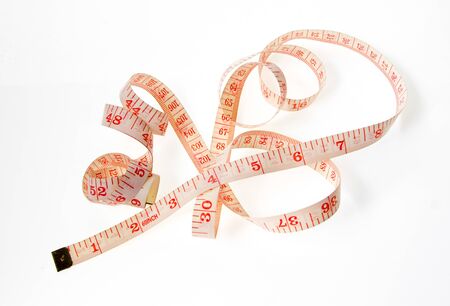 Measuring tape on whit.の写真素材