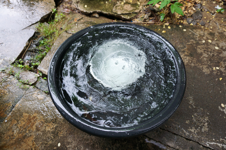 Water basin.Focus water blur.の写真素材