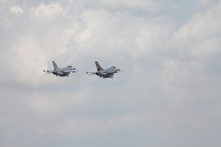 BANGKOK, THAILAND - JAN 09: F16 show on children's Day at Royal Thai Air Force Base located in donmuang Thailand, January 09, 2016, Bangkok, Thailand.のeditorial素材