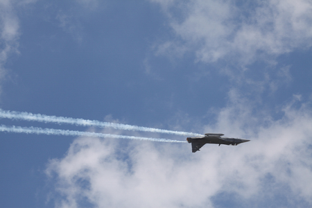 BANGKOK, THAILAND - JAN 09: F16 show on children's Day at Royal Thai Air Force Base located in donmuang Thailand, January 09, 2016, Bangkok, Thailand.のeditorial素材