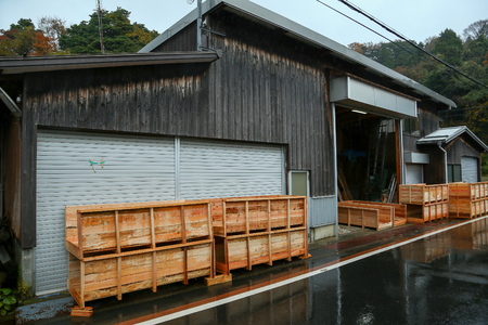 Ine Boathouse is traditional Fisherman Village on a rainy day of Kyoto, JAPAN.の写真素材