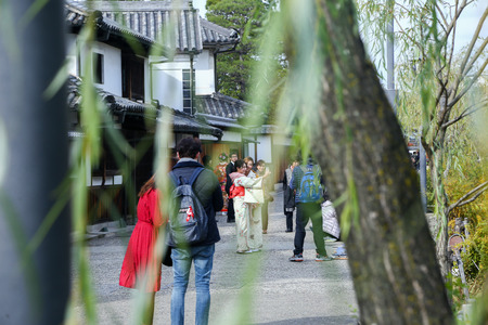 KURASHIKI, JAPAN - November 25 : Tourists are visiting the beautiful ancient city of Edo at kurashiki, JAPAN.のeditorial素材