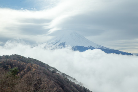 Mount Fuji on cloudy days - Top view from mount.の写真素材