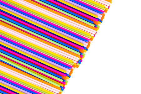 Colorful plastic tubes isolated on a white background.の写真素材