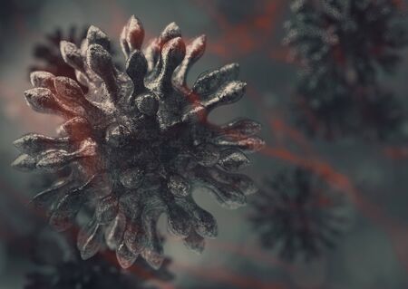 coronavirus 3d illustration an covid-19 3d illustrationの写真素材