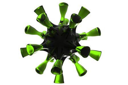 Corona virus 3d icon illustration with white background, 3d renderingの写真素材