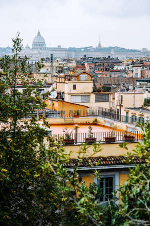 Panorama of Rome from Pincian hillの写真素材