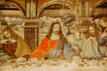 Vatican, Rome, Italy - March 13, 2015: The Last Supper masterpiece by Leonardo da Vinci in Vatican.