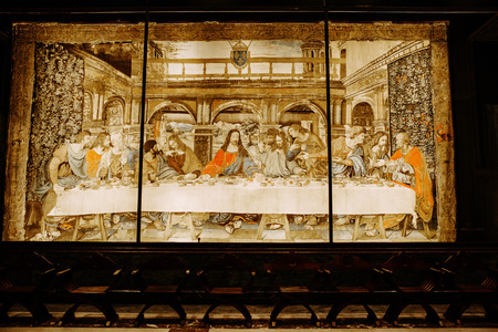 Vatican, Rome, Italy - March 13, 2015: The Last Supper masterpiece by Leonardo da Vinci in Vatican.