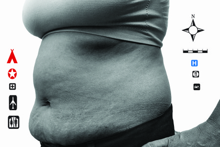 destinations map from women with fat belly and stretch marks.