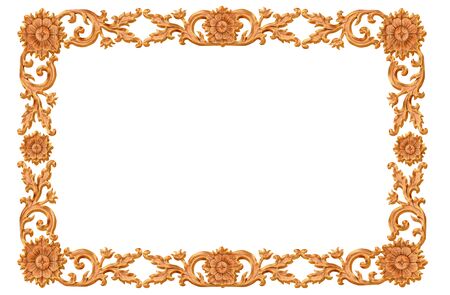 wood frame on white background.の写真素材