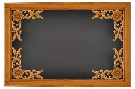 wood frame on white background.の写真素材