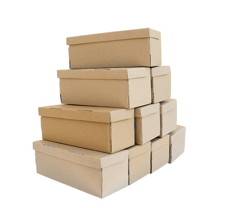 Carton boxes isolated on the white background