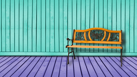 Chair at wall house wooden.の写真素材