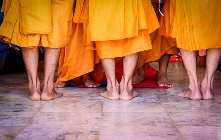 the holy ordination ceremony that change the Thai young men to be the new monksの写真素材