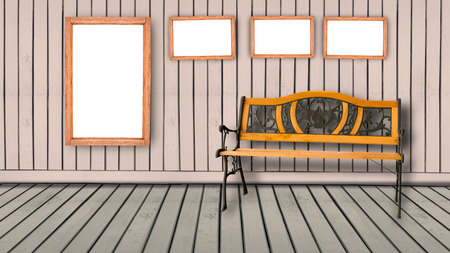 Chair at wall house wooden.の写真素材