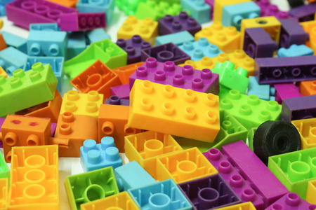 colorful of plastic building blocks