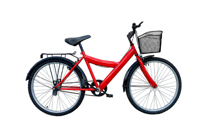 Red bicycle isolated on a white background. Red bicycle isolated on a white background.