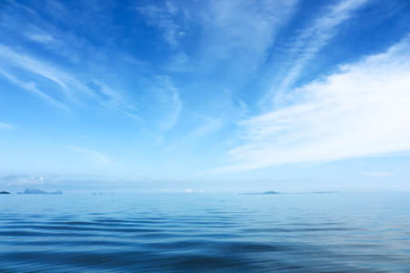 Beautiful blue sky and white cloud overthe sea.の写真素材