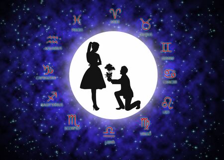 background of astrology and love concept.の写真素材