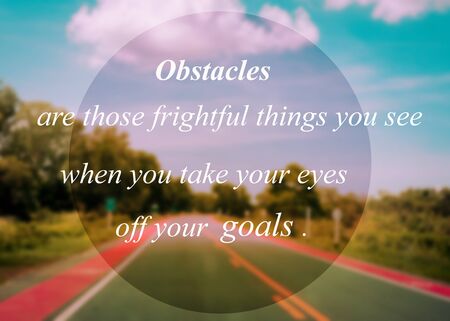 Inspirational quote on blurred background with vintage filter.Inspiration for Success.