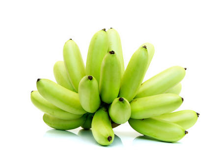 green banana isolate on a white backgroundの写真素材