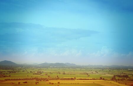 abstract blurred of countryside background with vintage filter.