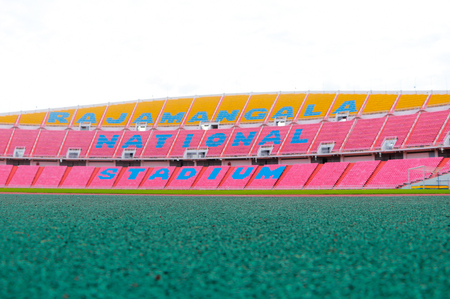 Bangkok,Thailand- August 4,2017: Rajamangala National Stadium  a part of the Hua Mak Sports Complex, is the national stadium of Thailand and the home stadium for the Thailand national football team.のeditorial素材