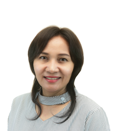 Asian middle-aged woman after retouch, concept of makeup or plastic surgery.の写真素材