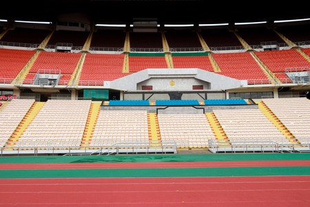 Bangkok,Thailand- August 4,2017: Rajamangala National Stadium  a part of the Hua Mak Sports Complex, is the national stadium of Thailand and the home stadium for the Thailand national football team.のeditorial素材