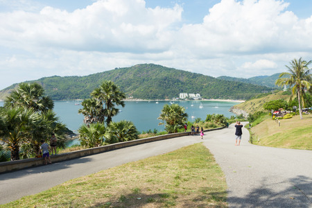 Phuket thailand ,26-Dec-2016;Laem Promthep cape  viewpoint of Phuket Thailand, The most popular of tourism to take photo at viewpoint here.のeditorial素材