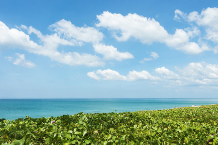 Beautiful sea Mai Khao Beach at Phuket Thailand.