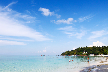 25, April - 2017-Satun Thailand;The beauty of the sky and the sea at the morning in Koh Lipe island ,Koh Lipe is a popular tourist destination for tourists around the world.a popular destination famous for its beaches.のeditorial素材
