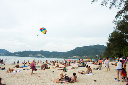 PHUKET,THAILAND 26 dec 2016 ;Many tourists on the beaches of Phuket Island. Where to stayand celebrate the Christmas  and new year season,Phuket is a popular of tourists and want to travel for relax.のeditorial素材