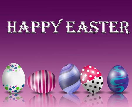 Hapyy easter background with colorful eggsの写真素材