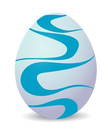 Blue white easter egg isolated on white backgroundのイラスト素材