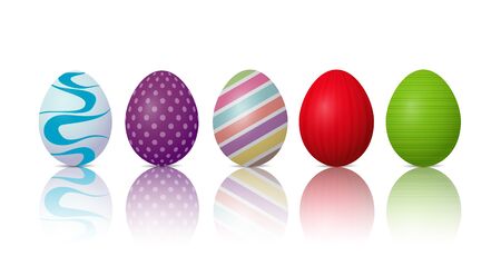 Easter eggs on a white backgroundのイラスト素材