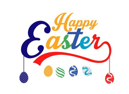 Happy Easter colorful letteringの写真素材