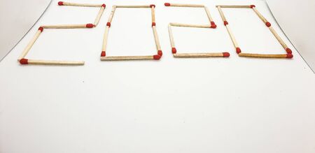 New Year 2020 in match sticks - happy new year