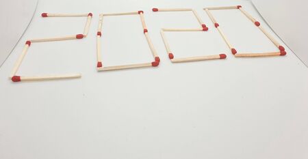 New Year 2020 in match sticks - happy new yearの写真素材