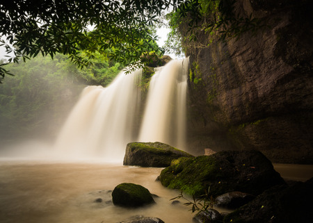 Waterfall in Khao Yai National Park, Thailandの写真素材