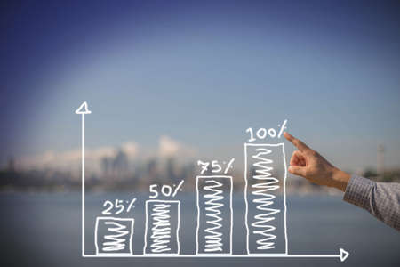 Businessman with show a graph 